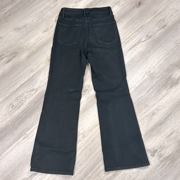 Good American Good Legs Cropped Mini Bootcut Jeans / Black Coated / GLCB001SNA - Picture 2 of 8